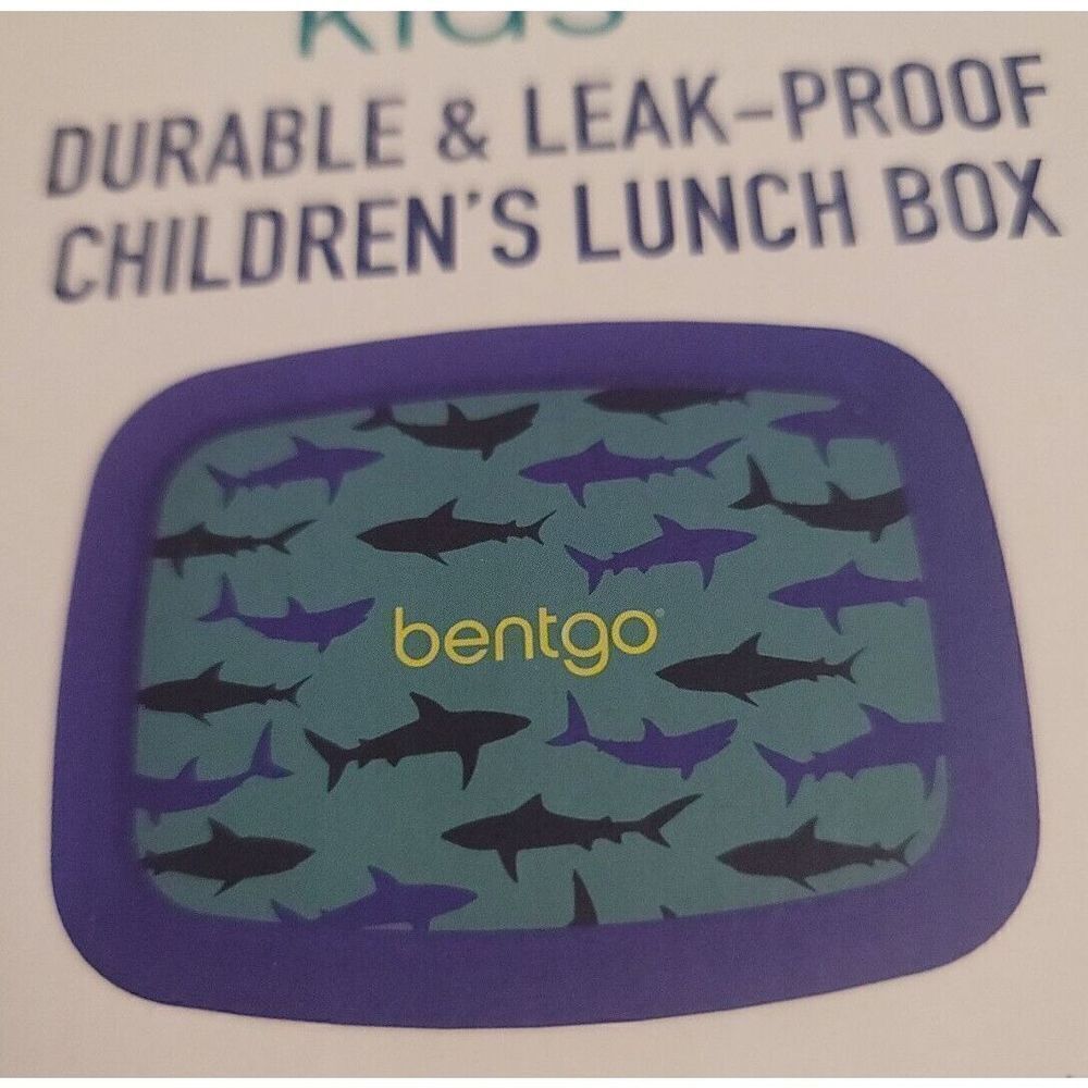 Bentgo Kids Lunch Box Bento-Styled Durable & Leak Proof Sharks NEW Blue Ages 3-7 - Picture 3 of 8